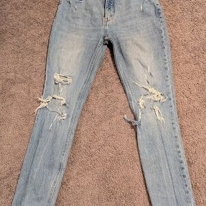 Abercrombie & Fitch Light Blue Distressed Skinny Jeans